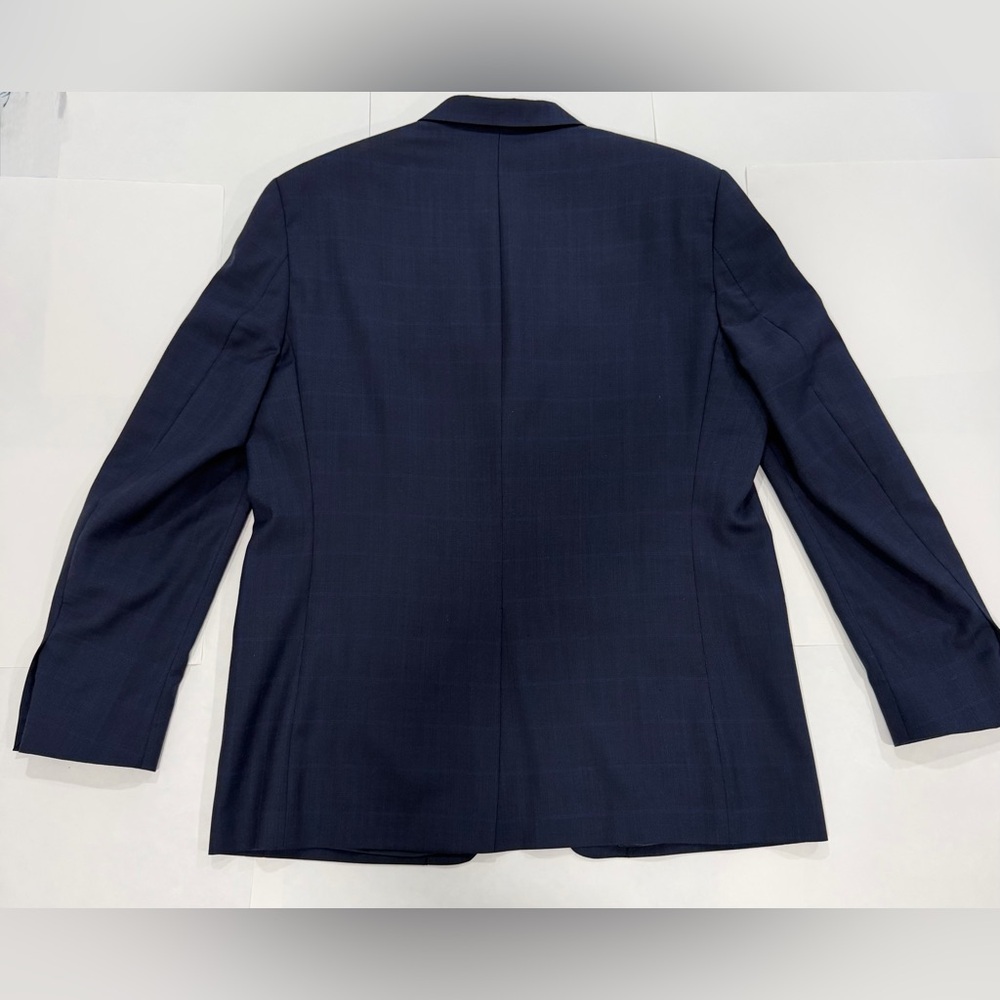 Lauren Ralph Lauren Blue Windowpane Plaid Wool Blend Sport Coat Blazer 44L - Picture 6 of 15